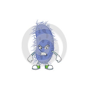 Mascot design style of salmonella typhi with angry face