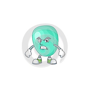 Mascot design style of staphylococcus aureus with angry face