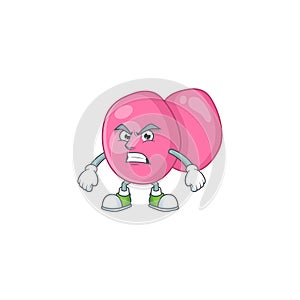 Mascot design style of streptococcus pyogenes with angry face