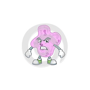 Mascot design style of tetracoccus with angry face