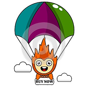 Mascot fire parachuting