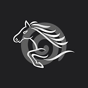 Mascot horse on black background