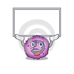 A mascot picture of eosinophil cell raised up board