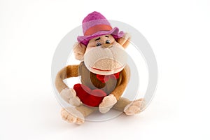 Mascot toy monkey with heart