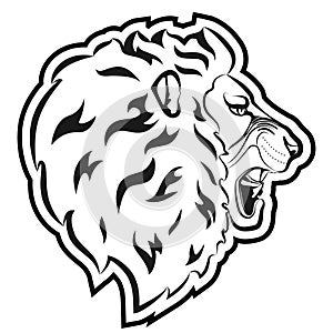 Mascot Wild Roaring Lion Head