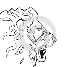 Mascot Wild Roaring Lion Head