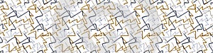 Masculine geometric seamless border pattern. Classic retro geo shape design for digital masking tape edging. Repeatable