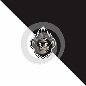Masculine Gorilla Logo, Apes Logo, Monkey Logo photo