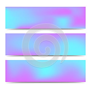 Smooth abstract blurred gradient colorful banners