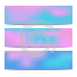 Smooth abstract blurred gradient colorful banners