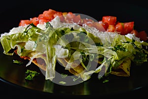 Mashed Potato and Chorizo Tacos Dorados with Toppings photo