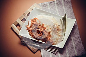 Mashed potato ith carrot