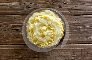 Mashed potatoes in bowl photo