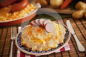 Mashed potatoes, carrots and onions or `Hutspot`