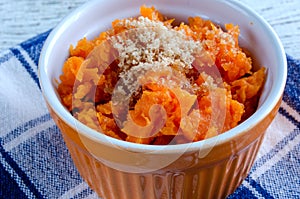 Mashed Sweet Potatoes Topped With Brown Sugar
