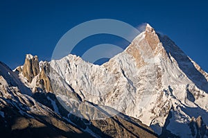 Masherbrum mountain peak in a morning, K2 trek, Pakistan