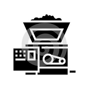 mashing beer production glyph icon vector illustration