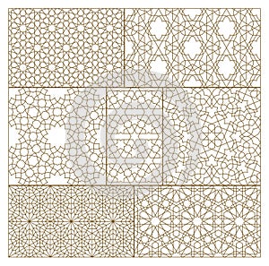 Mashrabiya geometrical pattern outline