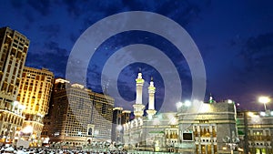 Masjid AL Haram Khana Kaba Night View