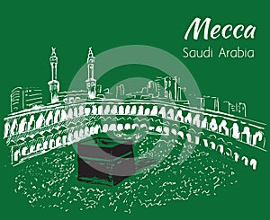 Masjid al-Haram sketch. Mecca.