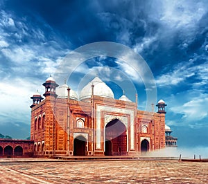 Masjid mosque near Taj Mahal in India, indian palace photo