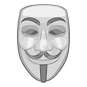 Mask of anonymous icon, monochrome style