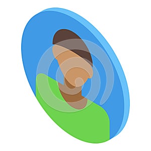 Mask avatar icon isometric vector. Anonymous man