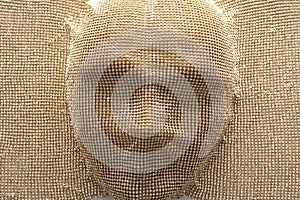 Mask covered by crystal fabric.