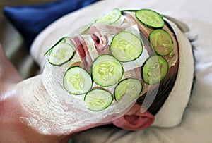Mask from cucumbers