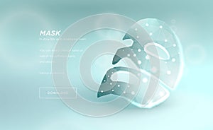 Mask for the face. Polygonal wireframe art isolated on light background. oncept of new technologies in the beauty industry.