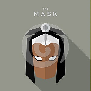 Mask flat Hero Villain superhero style icon vector