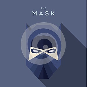 Mask flat Hero Villain superhero style icon vector photo