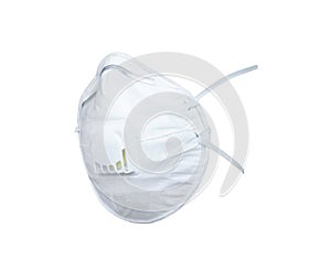 mask with a high degree of protection from virus and bacteria. White n95 mask protect filter against air pollution PM2.5 isolated