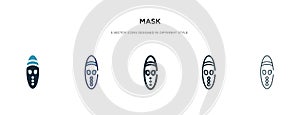 Mask icon in different style vector illustration. two colored and black mask vector icons designed in filled, outline, line and