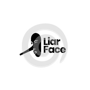 Mask liar face long nose logo design vector