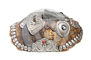 Mask made of tortoise turtle carapace photo