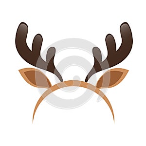 Mask with reindeer antler isolated on white background. Merry Christmas. vector illustration