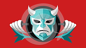 The mask a representation of stoic strength masking the inner turmoil and vulnerability.. Vector illustration. photo
