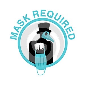 Mask required humorous sticker