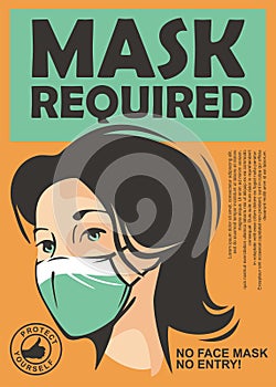 Mask required warning sign