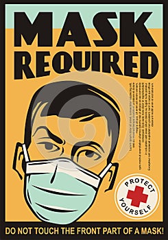 Mask required warning sign photo