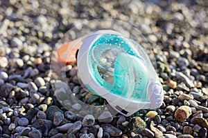 Mask for snorkling on beach photo