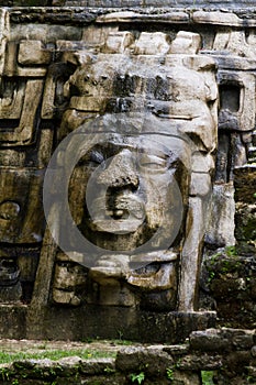 Mask temple, Lamanai Belize photo