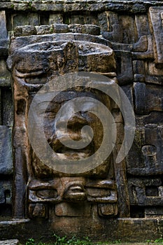 Mask temple, Lamanai Belize photo