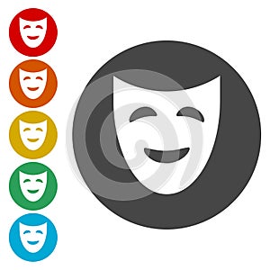 Mask theater vector icons