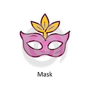 Mask vector Fill outline Icon Design illustration. Holiday Symbol on White background EPS 10 File