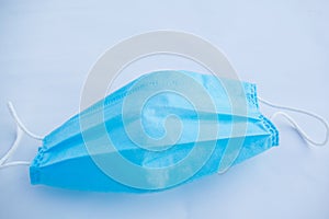 mask  on white background.photo about surgical mask with space for text.