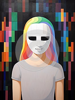masked beauty - ai generated image