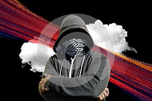 Masked Computer Hacker Thief Concept