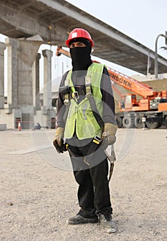 Masked Construction Worker